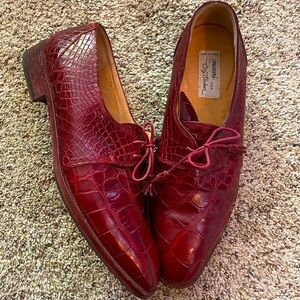 Mauri Alligator Leather Men’s 10.5 Dress Shoes Made In Italy Rare Luxury Tassels